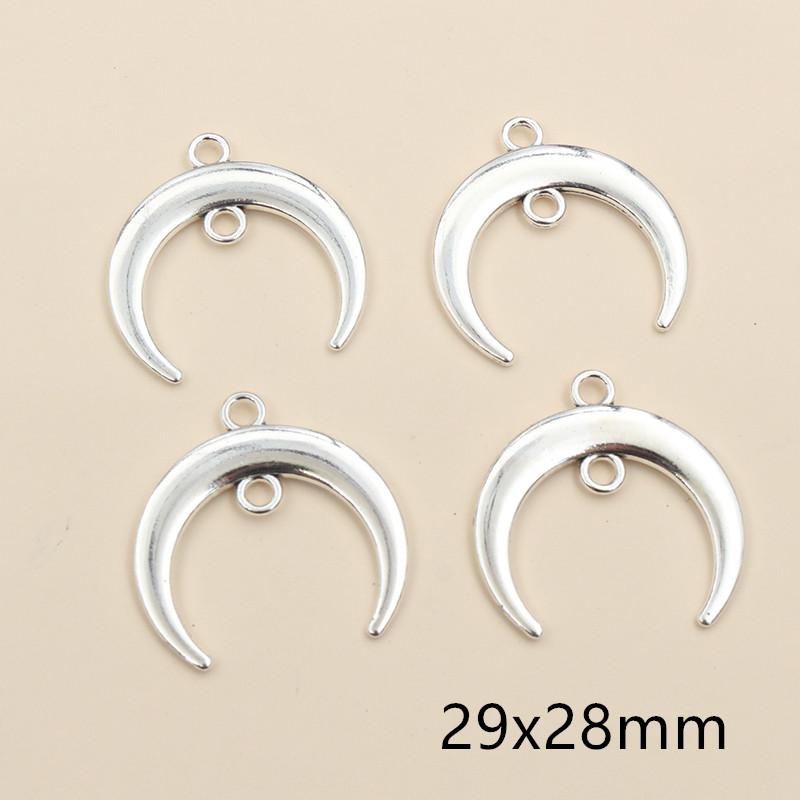 20 Stück Antik Versilbert Mond Stern Handgefertigt Anhänger Metall DIY Schmuckherstellung Zubehör Fundstücke Halskette Armband