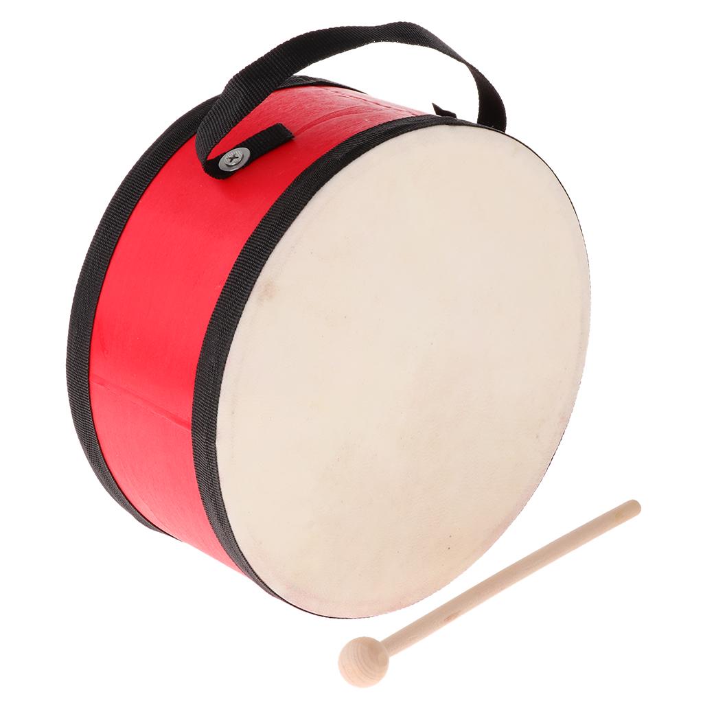 Buy Hand Drum with Beater Kids Wooden Percussion Education Musical Instruments at affordable