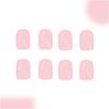 24Pcs Square Press on Nail Glossy Design French Fake Nail Acrylic False Nail,Artificial Nail Glues on Nail for Womens