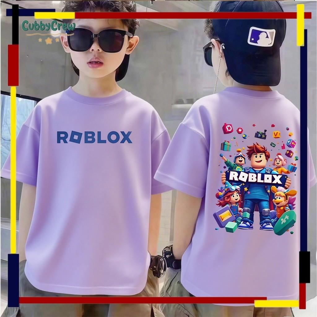 Brand new cool Roblox sport printed children's round neck top