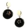NOA [G0466] - Designer Earrings 'Starry Night' Black Beige