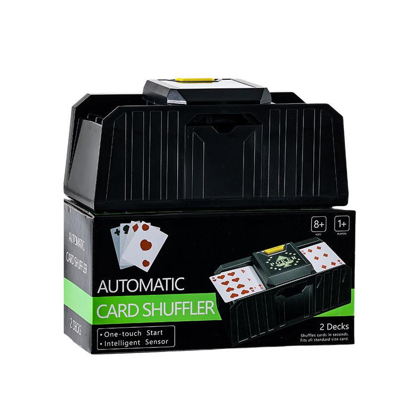 

Электрическая машинка для тасования покерных карт на 2 колоды Автоматическая машина для тасования карт Автоматический сенсор / Таймер Тасующая машина для покера