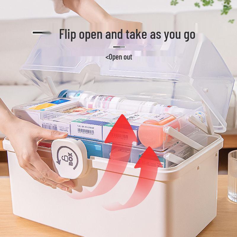 Extra Large Multi-Layer Medicine Storage Box for Home, Office, and First Aid
