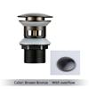 Brown Bronze Pop up Drain Basin Drain With Overflow for Basin Ceramic Pop up Drainer Bathroom Color Ceramic Drain