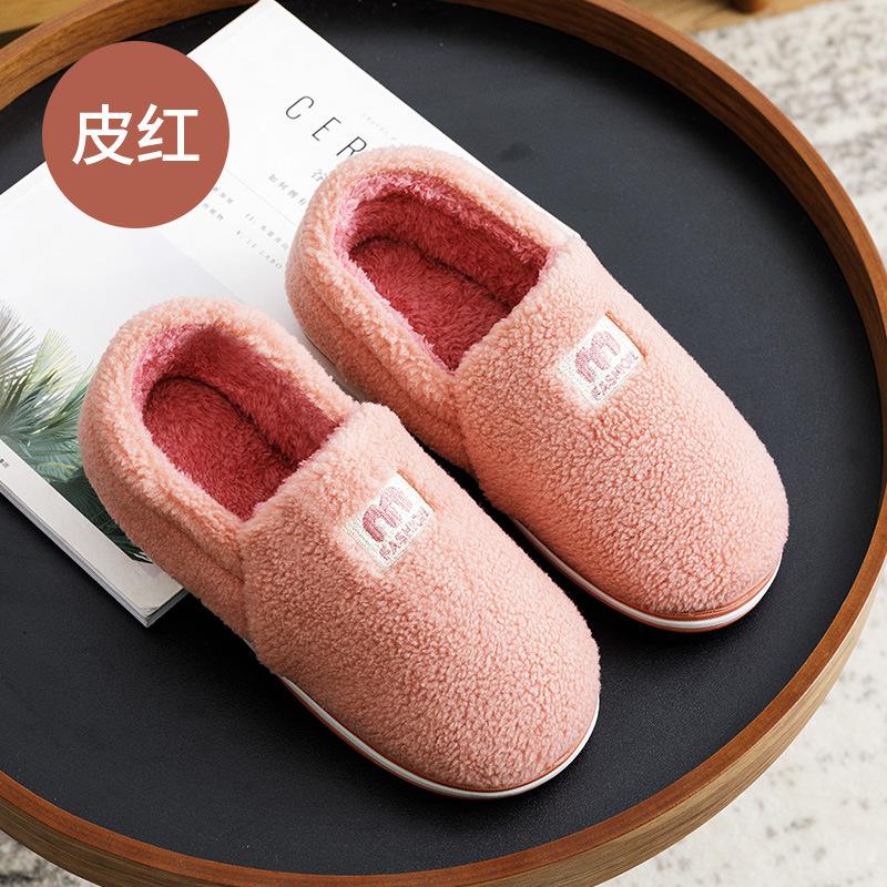 Autumn and Winter Couple Cotton Slippers for Female Home Use, Indoor Postpartum Warmth, Anti Slip Plush Home Furnishings, Cotton Slippers