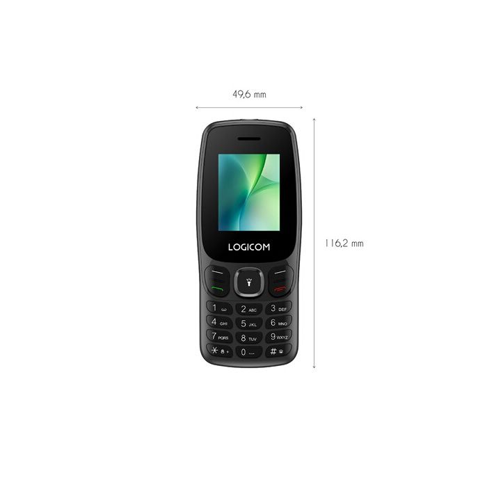 Grunnleggende mobiltelefon Logicom Posh 405 1,77 Dobbel SIM 48 MB Svart