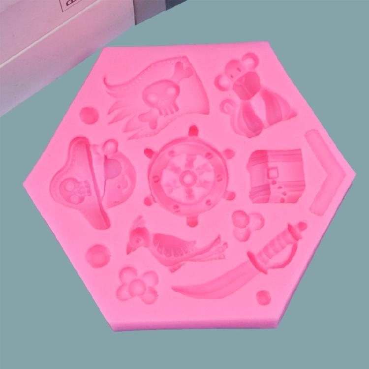 3D Pirate Series Silicone Mold Fondant Cake Border Moulds Chocolate Mould
