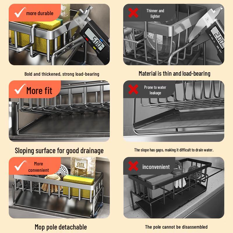 304 Stainless Steel Kitchen Storage and Drain Rack