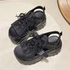 Fashion 9CM Summer High Platform Sandals Women Breathable Mesh Chunky Sneakers Female Wedges Slippers Hollow Out Peep Toe Sandalia Woman