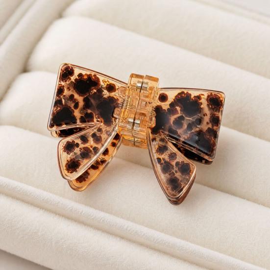 1/4Pcs Hair Clips for Women, Imitation Acetate Plate Hair Claw with Strong Spring Clamp, 3D Bow Design Magnetic Hair Clip for Daily Wear