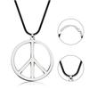 Men's Necklace Wholesale Anti-war Peace Pendant with Leather Cord Jewelry Set Chain