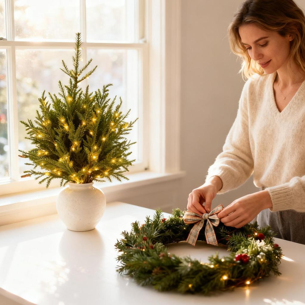 Pine Branches With Lights 5 Pieces Festive Greenery Decoration Christmas Lit Pine Branches For Family Friends Party Home Holiday