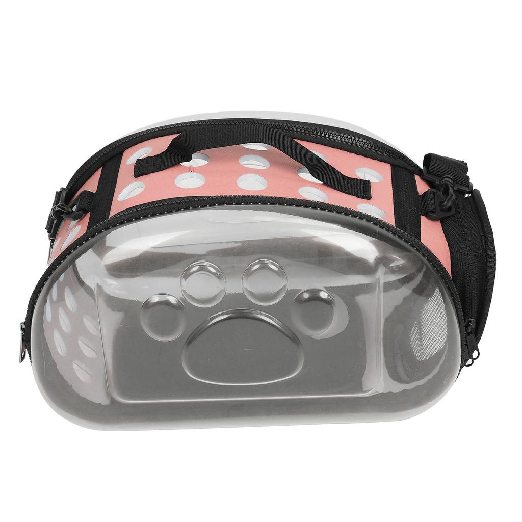 Outdoor Collapsible Pet Carrying Bag Transparent Cat Puppy Carrier Shoulder CagePink S