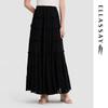 Ruffled A-Line Midi Skirt