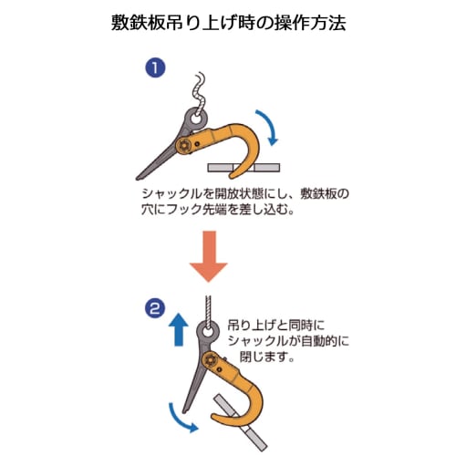 Kanaoni Steel Plate Lifting Chain M-SLH Master Link with Super Lock Hook Set, S Sling (2 Ton X 1.0m)