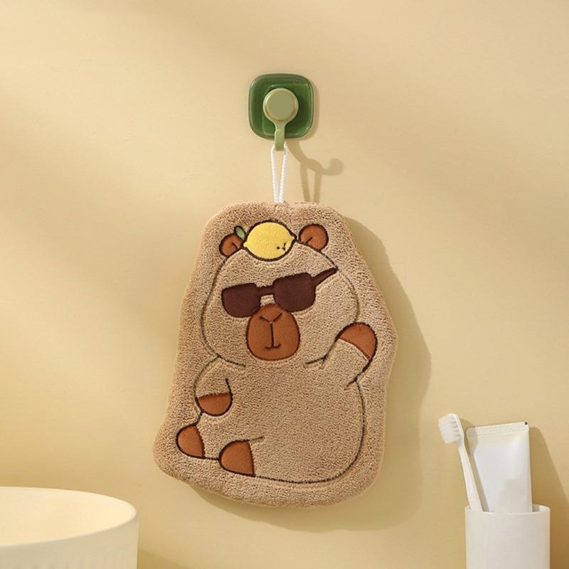 Quick Drying Soft Polyester Hand Towel with Capybara Water Absorption Small Towel for Hands and Face