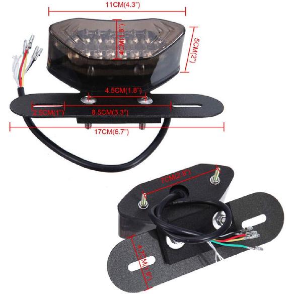 Anki HappiGo 12V 16 LEDs Luz de Freio Traseira Running Light Universal para Motocicleta Seta Lanterna de Placa (Cobertura Clara)