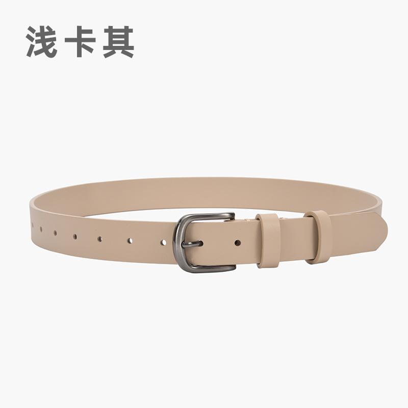 

Женский ремень с пряжкой, кожаный простой декор, однотонный пиджак, ремень для джинсов, ремень из коровьей кожи 105cm