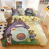 Copripiumino Stampato Cartone Animato 3D Raffinato My Neighbor T-Totoro Set Biancheria da Letto Piumone Letto Casa Giovanile Decorazione Bambini Ragazzi Ragazze Regalo