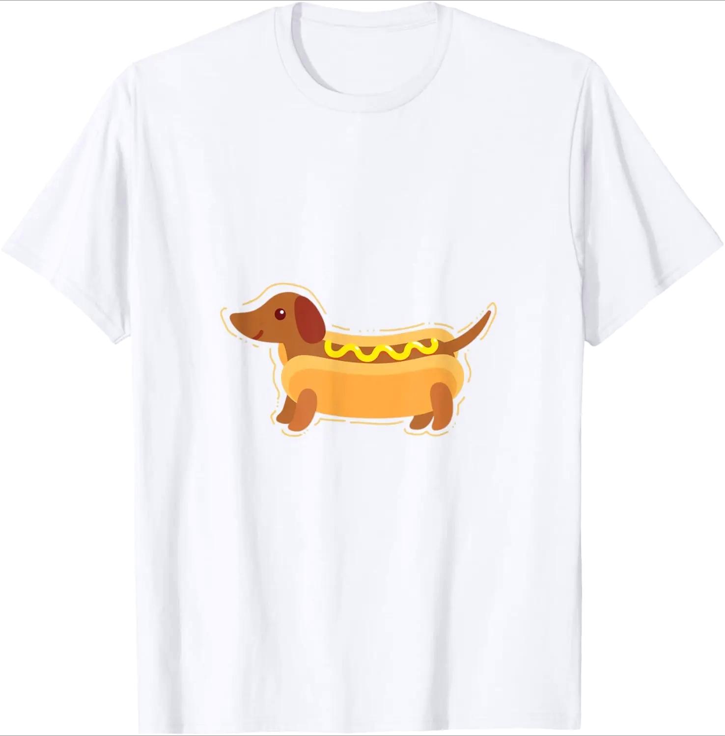 Hot Dog Wiener Dog Dachshund Fun Graphic Tee Casual Short Sleeve TShirt for Women Fashion Summer Cute Y2k Graphic Tee Shirts XL