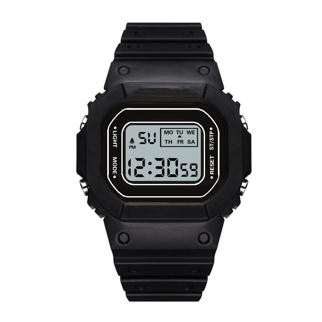 Waterproof LED Matcha Green Sports Watch: Compact, Youthful & Multi-functional