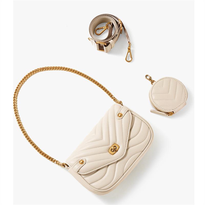 Brand Crossbody Bags  Luxury Designer Handbag For Women 2 Pc/Set Embroidery Thread Chain Shoulder Messenger Bag