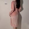 Guiruo Velvet Lace-Up Robe & Sexy Pleated Cuffs Suit for Autumn/Winter
