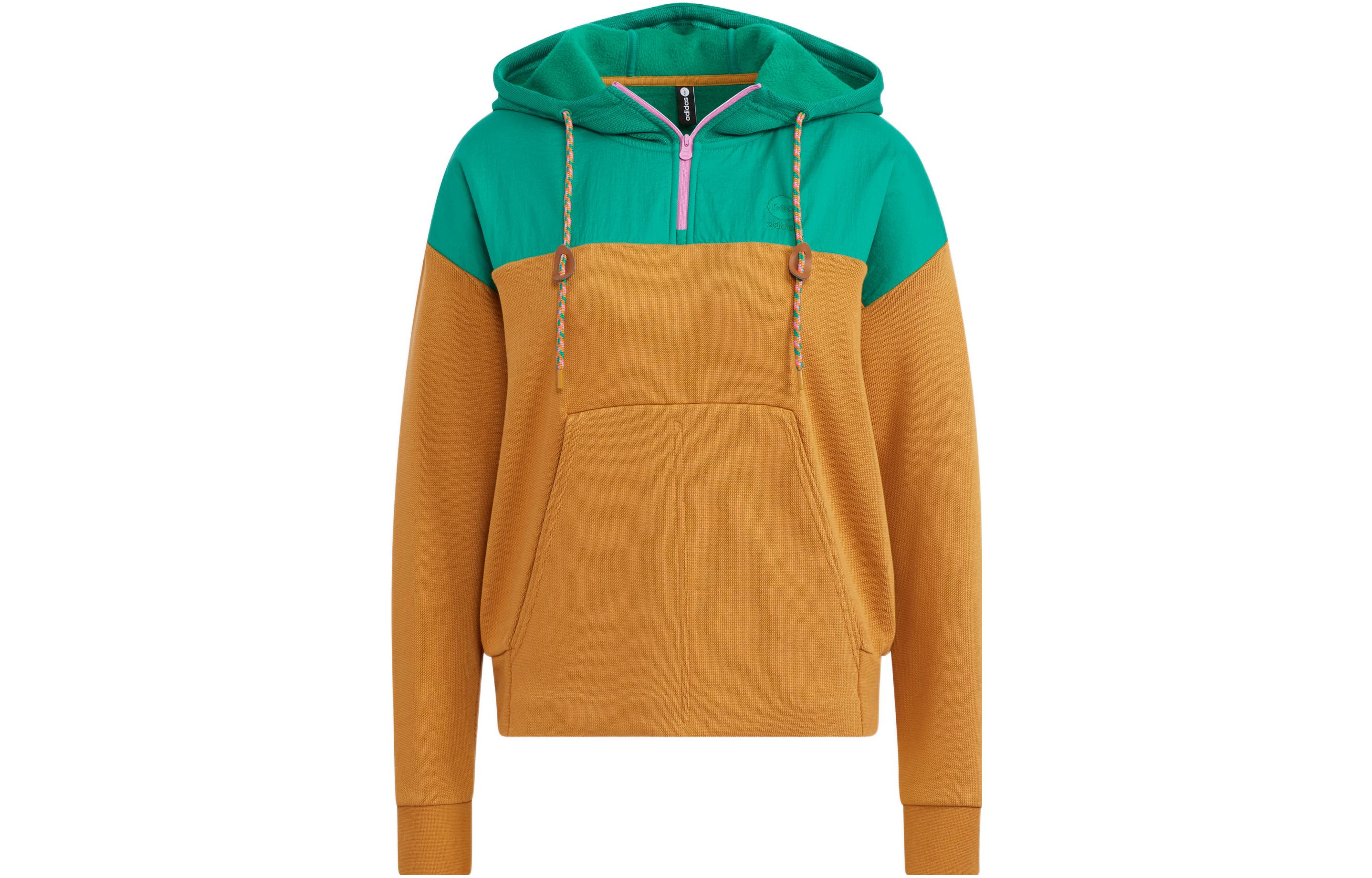 Adidas Neo Sweatshirts Women s Wheat Brown Hooded Moderate Regular HN2344 S
