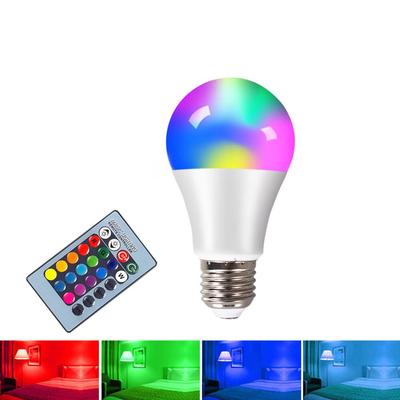 Lampadina LED E27 RGBW 4W 10W 15W Lampada LED RGB colorata variabile a 24 tasti con telecomando IR 85-265V