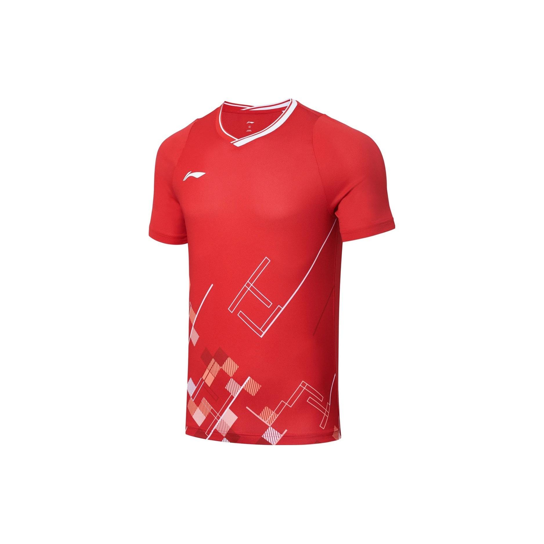 Li-Ning Graphic Badminton Competition T-shirt Red Men s AAYT057-2 S