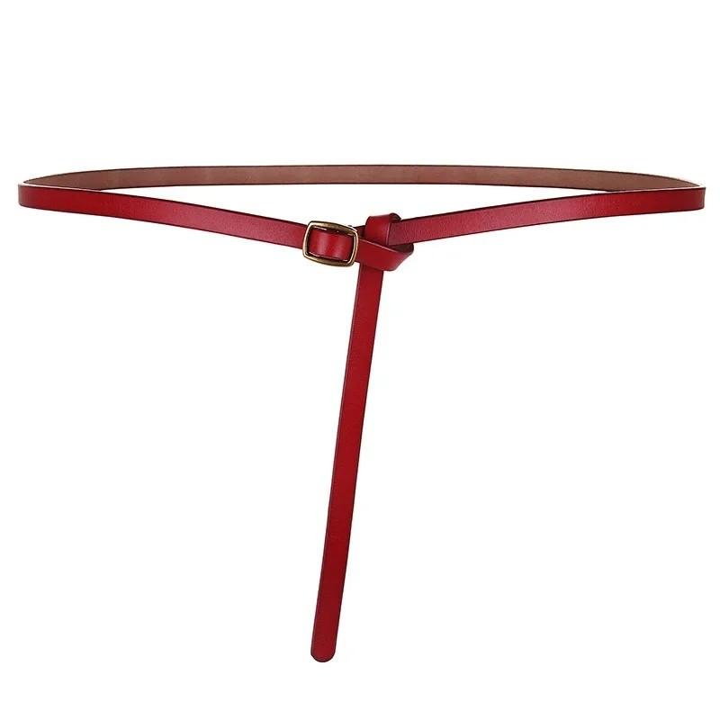 Leather Belt For Women With Square Buckle Crafted From Genuine Twolayer Cowhide