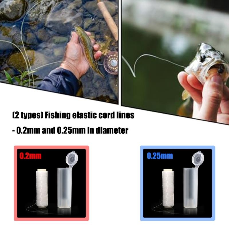 Nonslip Fishing Elastics Cord 0.2mm Diameter Compacts Design for Secure Baits Attachments Outdoor Fishing Gear