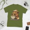 Kawaii Capybara Eating Japanese RaUnisex Unisex T Shirts Unique Tees Short Sleeve O Neck TShirt Pure Cotton Party Clothing
