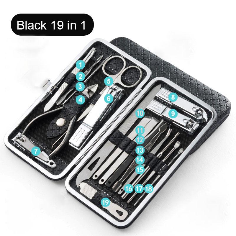 19 In 1 Professional Nail Clippers Pedicure Kit, Manicure Tool Kit Manicure Set, Stainless Steel Manicure Tools