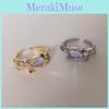 Fashionable Open Adjustable Ring For Women In Stunning Colorful Zircon Opal Style