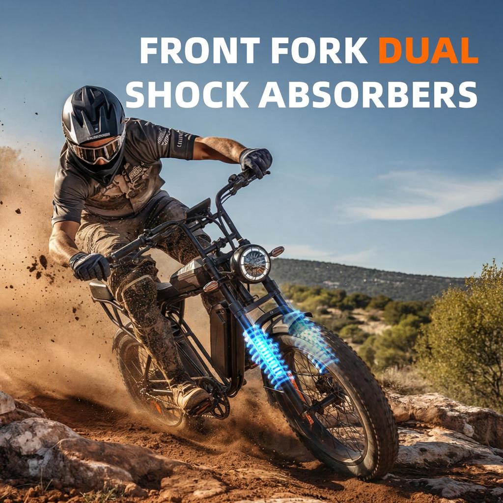 Aairsk Elektrofahrrad für Erwachsene, 20x4" Fat Tire, 48V 15Ah abnehmbarer Akku, 25km/h E-Mountainbike NFC
