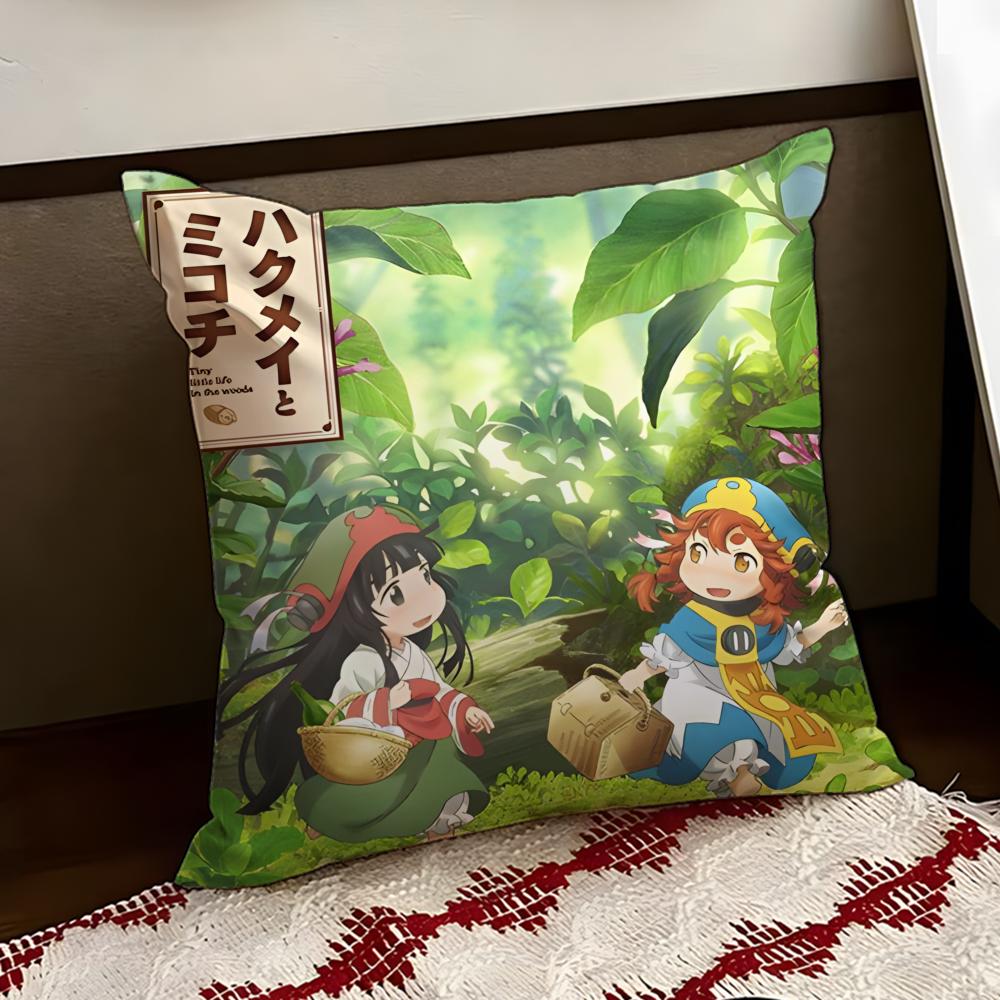Cute Hakumei to anime MMikochi Cushion Cover Reversible Soft Durable Pillow Cover Home Car MultiScene Use for Daily Comfort