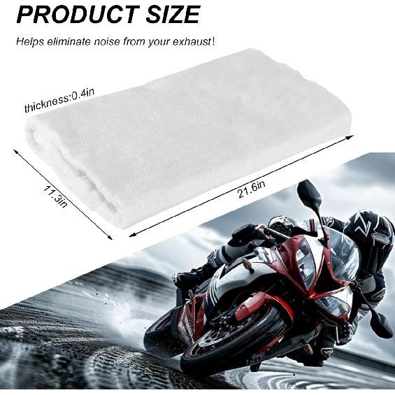Muffler Mat, Fiberglass Soundproof Ulated Exhaust Pipe Wrap Silencer, Universal Muffler Packing for 2-Stroke 4-Stroke Motorcycle ATV Dirt Bike,
