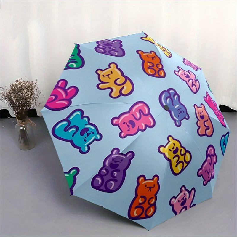 1pc Gummy Bears Automatic Umbrella - 8-Rib Foldable Design, Outdoor Adventures, and Family Celebrations Yy250829082