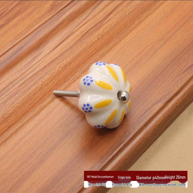 Modern Pastoral Pumpkin Ceramic Cabinet Handle for Kitchen and Drawer