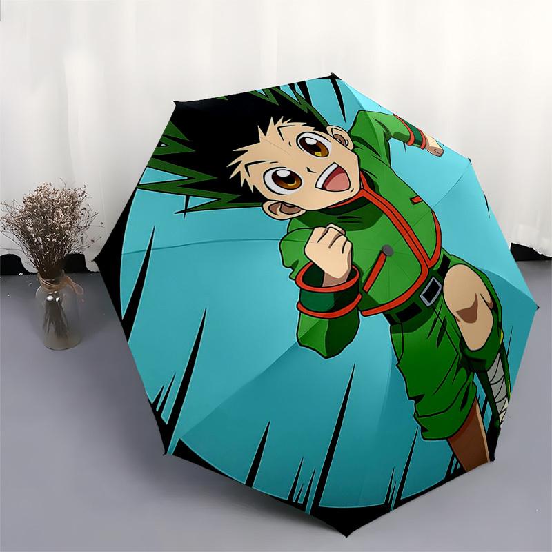 1pc HUNTER X HUNTER Gon Freecss Inspired Umbrella Auto Open Close, Portable 3-Fold Design, 8-Bone Iron Frame Outdoor Umbrella Perfect Gift for Fans, T