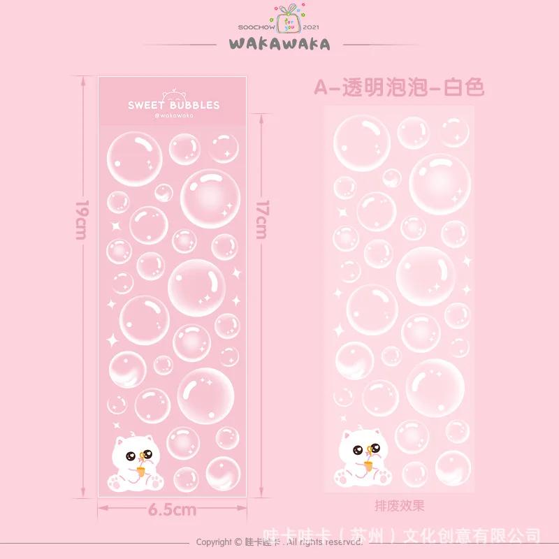 Stars Decal Stickers Scrapbooking Stationery Hearts Stickers PET Bubble Deco Sticker DIY Journal Planner