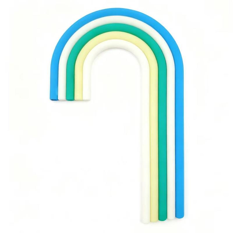 Versatile Rainbow Arch Cake Topper: Colorful Cartoon Forest Style Red Pink Rubber Ornament