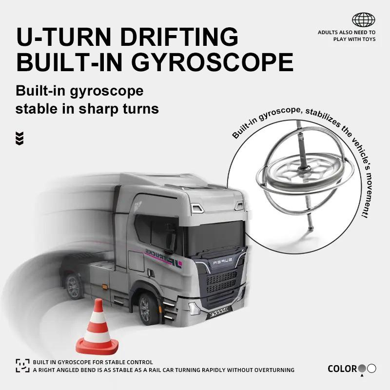 1/43 Rc Truck Dump Trucks 2.4G Desktop Mini Remote-Controlled Car Construction Engineering Vehicles Toys for Boys Christmas Gift