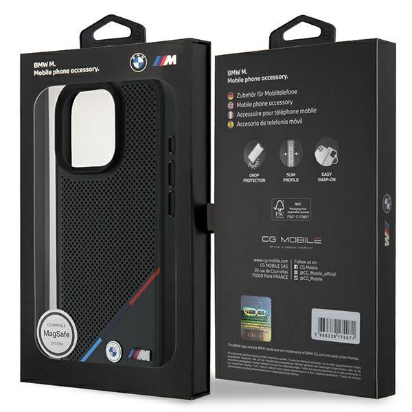 BMW Bmhmp16L23Pupdk Iphone 16 Pro 6.3 Czarny/Black Hardcase M Perforated Tricolor Line Magsafe