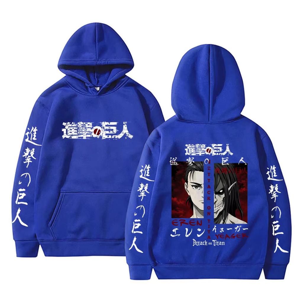 Anime Attack on Titan Eren Jaeger Merch Hoodie Men Women Clothing Manga Cosplay Oversized Streetwear Male Vintage Casual Hoodies