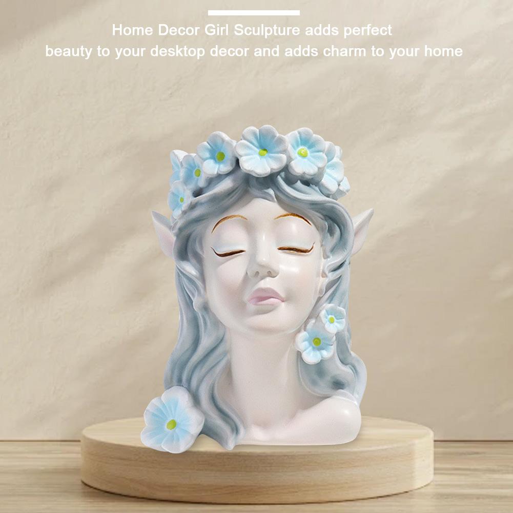 Flower Arrangement Container Resin Decorative Planters Crafts 16x11.5cm Cartoon Fairy Plant Pot Outdoor Garden Ornament