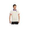 Nike Court Heritage Minimalistyczna Moda Wszechstronny Lekki Oddychający T-shirt Męski Top Jasny-Kość Słoniowa Jasny-Głęboki-Czerwony FQ2102-110