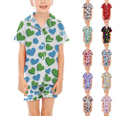 Kinder-Pyjamas, modisches zweiteiliges Hemd-Shorts-Set, weiches Urlaubs-Freizeitkleidungs-Set