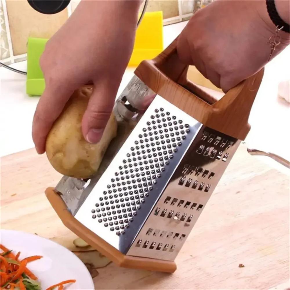 Stainless Steel 6 Sided Blades Box Grater Container Multipurpose Vegetables Cutter Manual Cheese Graters Kitchen Accessories